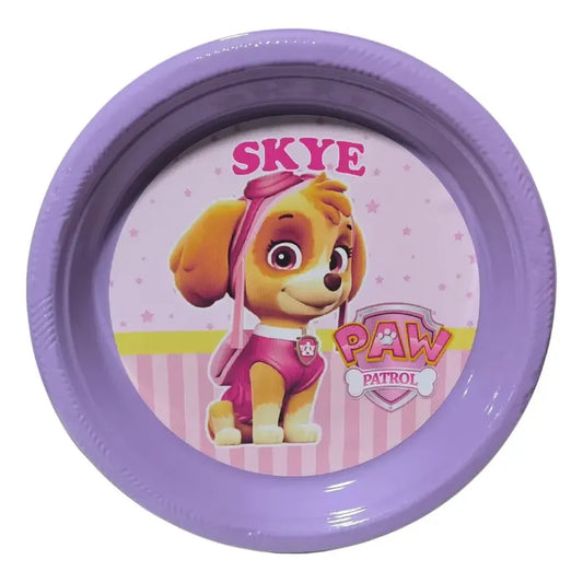 Pack 6 Platos Cumpleaños Sky Paw Patrol Lila