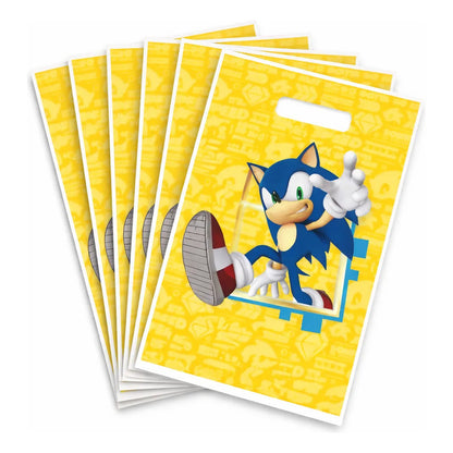 Pack 6 Bolsas De Dulces Sonic Para Cumpleaños
