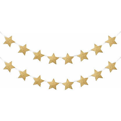 Guirnalda De Estrellas Doradas Glittel Decorativa Dorado