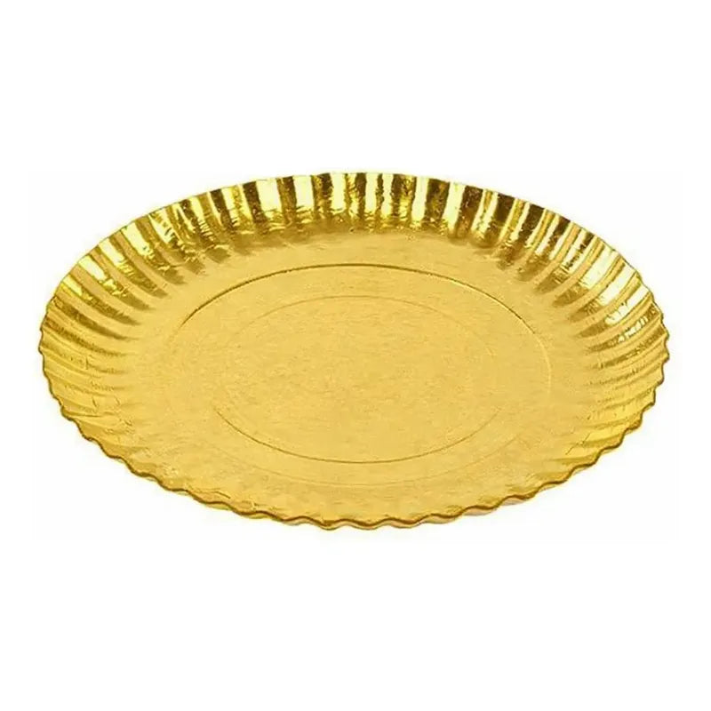 Pack 2 Bandejas Reutilizables De Coctel De Cartón Duro 36 Cm Dorado