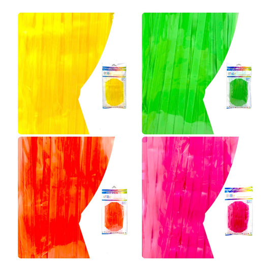 Cortinas Metálicas De Cumpleaños Colores Fluor 100 X 200 Cm