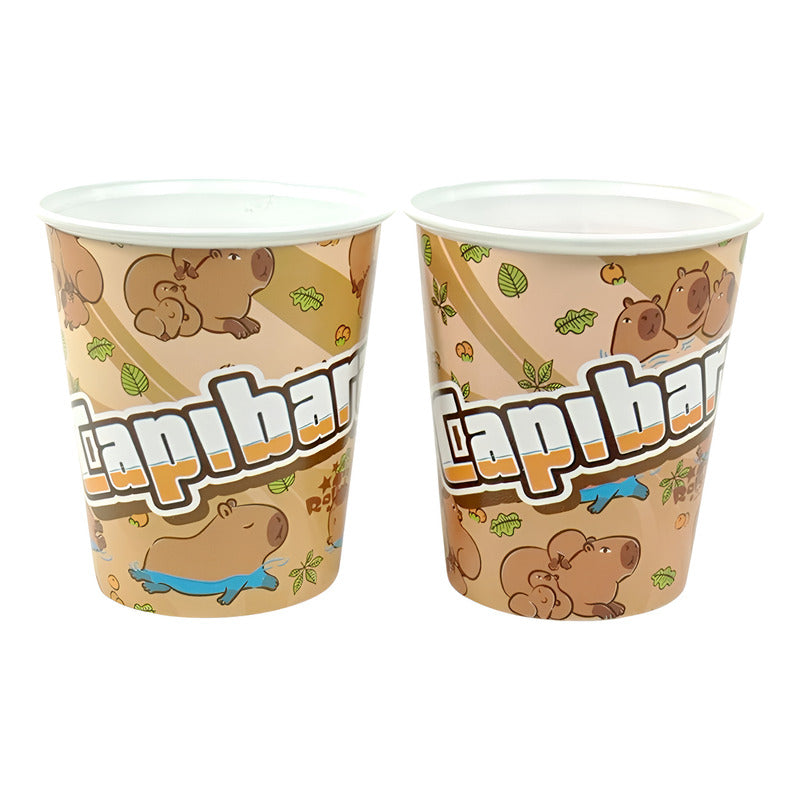 Pack 6 Vasos Cumpleaños Capibara Capybara Marrón Claro