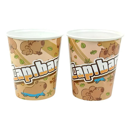 Pack 6 Vasos Cumpleaños Capibara Capybara Marrón Claro
