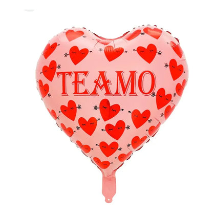Pack 2 Globo Metálico Corazón Te Amo Rosado Decoración Amor Rojo