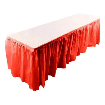 Faldon De Mesa Decoración De Fiestas 74 X 426 Cm Color Rojo Lisa