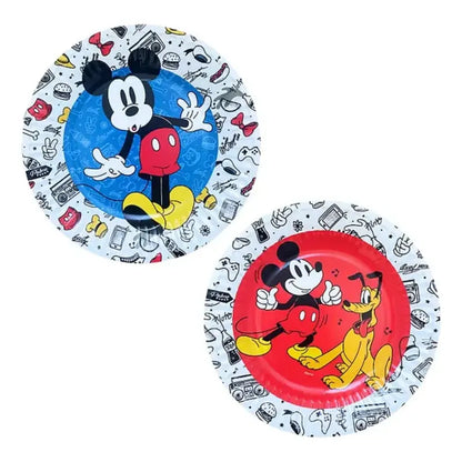 Platos Disney Mickey Mouse Fiesta Infantil Pack 6 Unidades Rojo