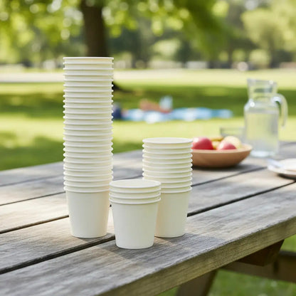 Pack 50 Mini Vasos Desechables Poli Papel 80 Ml Color Beige Beige