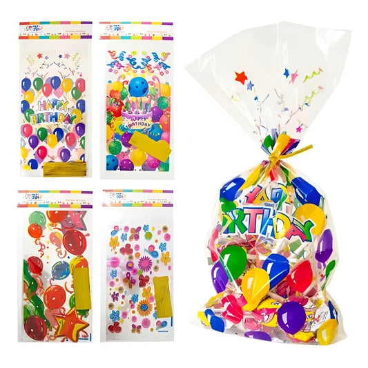 Bolsa De Dulces Cotillón Cumpleaños Celofán ( 10 Unidades ) Surtido