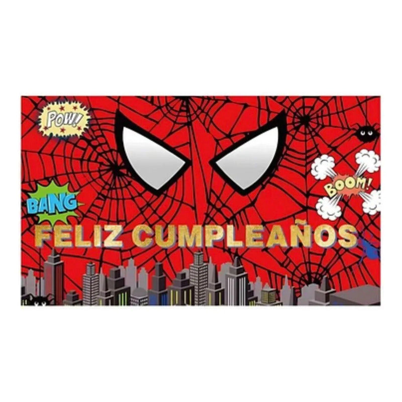 Letrero Pendón Feliz Cumpleaños Hombre Araña 120x70 Cm Spiderman