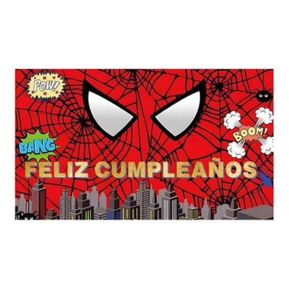 Letrero Pendón Feliz Cumpleaños Hombre Araña 120x70 Cm Spiderman