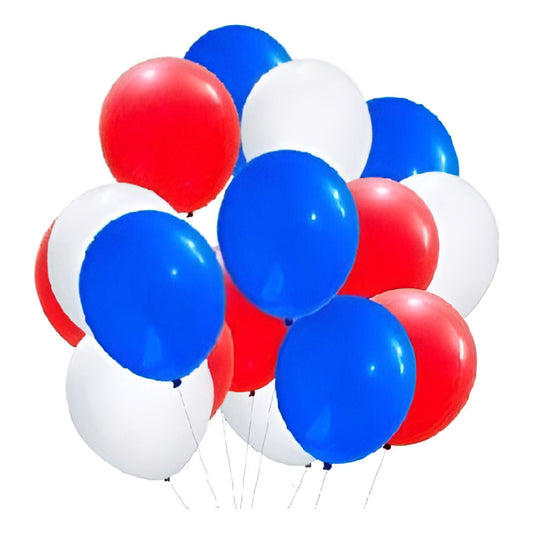 Pack 25 Globos Látex Tricolor Fiestas Patrias