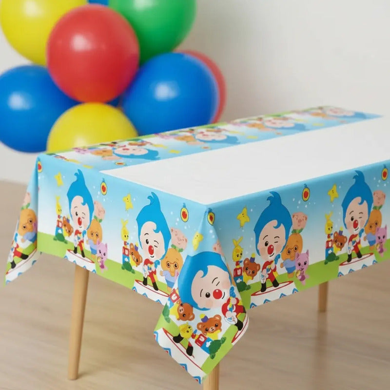Mantel Plástico Cumpleaños Payaso Plim Plim 108x180 Cm