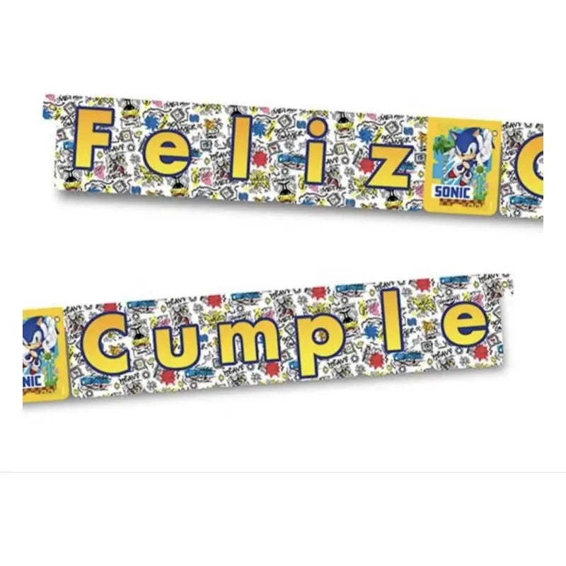 Guirnalda Feliz Cumpleaños Sonic Feliz Cumpleaños Sonic