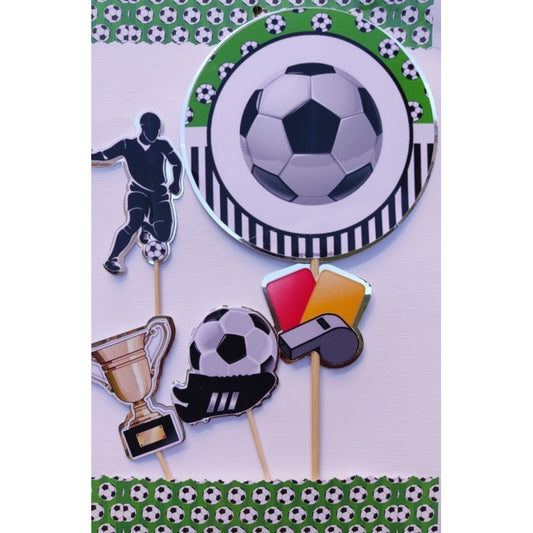 Pack 4 Topper Para Torta De Cumpleaños De Futbol
