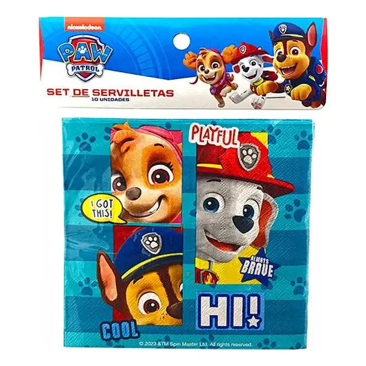 Pack 10 Servilletas Cumpleaños Paw Patrol