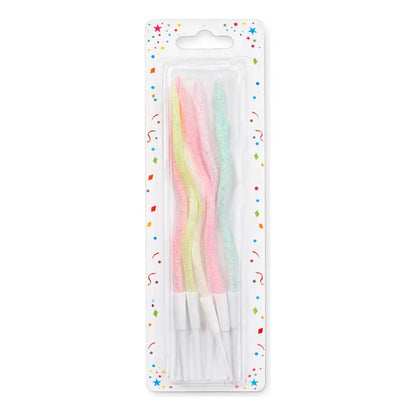 Pack 6 Velas De Cumpleaños Ovaladas Degrade Glitter