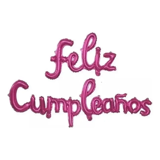 Frase Globo Metalizado Feliz Cumpleaños Rosado