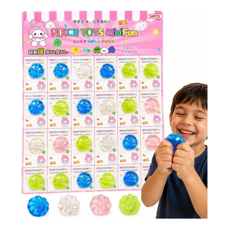 Pack 24 Pelotas Antiestrés Squishy Juguete Sensorial Niños Surtido