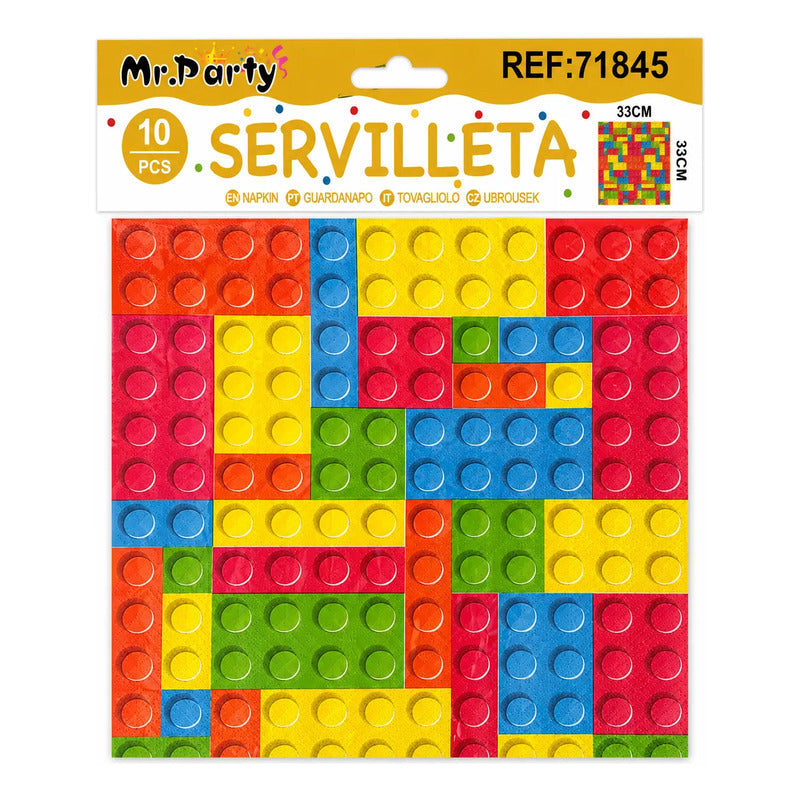 Servilletas Fiesta Diseño Legos 10 Unidades Multicolor