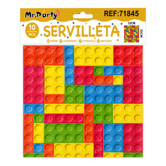 Servilletas Fiesta Diseño Legos 10 Unidades Multicolor