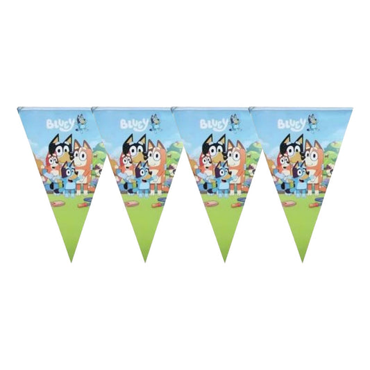Cotillón Bluey Bingo Banderín Decorativo Cumpleaños