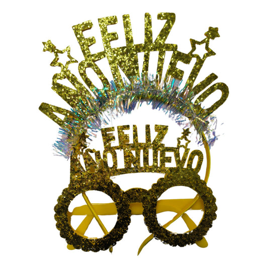 Pack Cintillo + Lentes Feliz Año Nuevo Cotillón