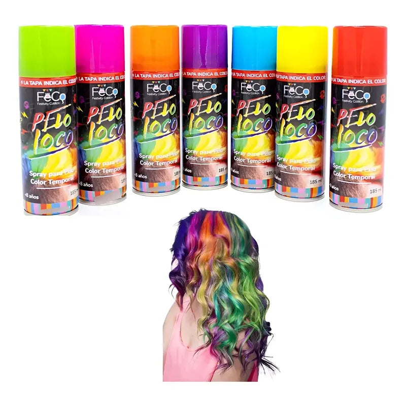 Spray Para El Cabello Pintura Temporal 185 Ml
