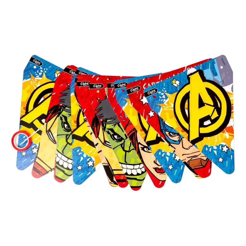 Banderin Avengers Medida 3 Metros 1 Unidad Azul