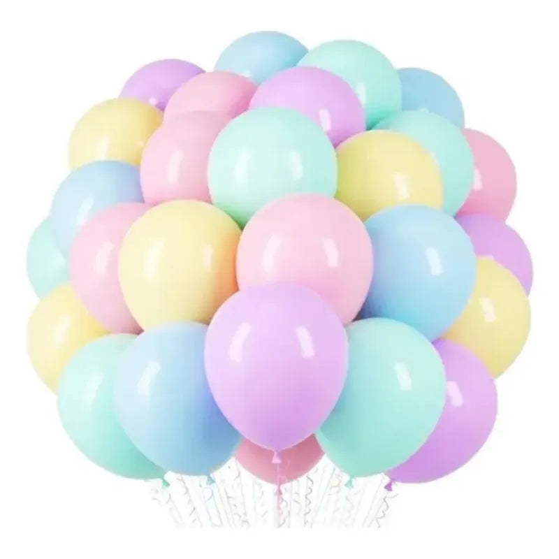 Set De 25 Globos Pastel Macaron Para Decoración De Fiestas Pasteles