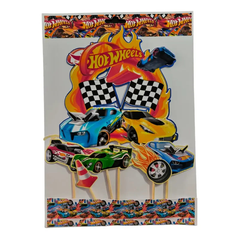Pack 6 Topper Torta Cumpleaños Hot Wheels