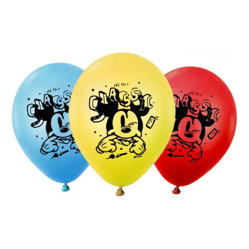 Globos Mickey Mouse Disney Fiesta Cumpleaños Pack 12 Unidade Surtido