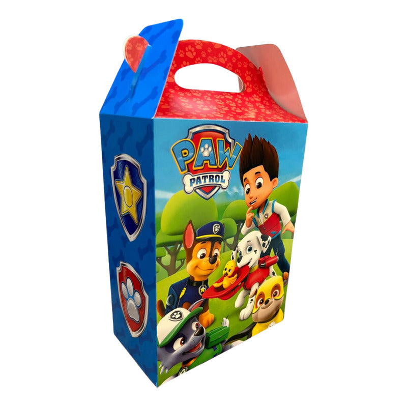 Pack 10 Cajitas Cotillón Cumpleaños Paw Patrol 15x20 Cm