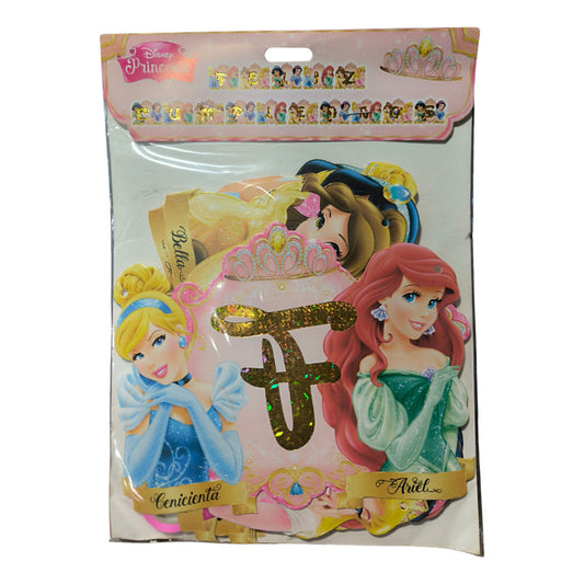 Cotillón Princesas Guirnalda Feliz Cumpleaños 3d Banderin