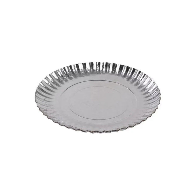 Pack 2 Bandejas Reutilizables De Coctel De Cartón Duro 36 Cm Plateado
