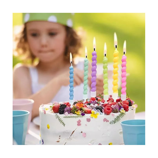 Kit De Decoración De Velas Para Tartas, 6 Espirales De Varios Colores, 11 Cm
