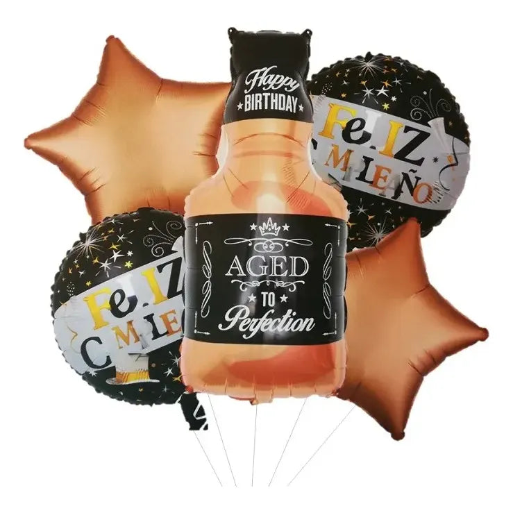 Set De Globos Wisky 5 Unidades Dorado