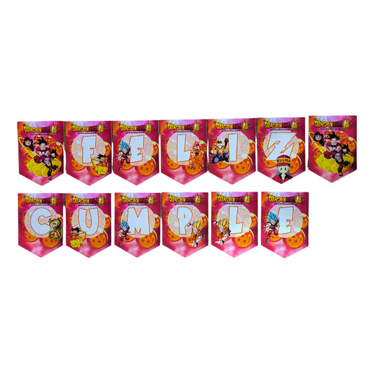 Cotillon Dragón Ball Z Guirnalda Feliz Cumpleaños