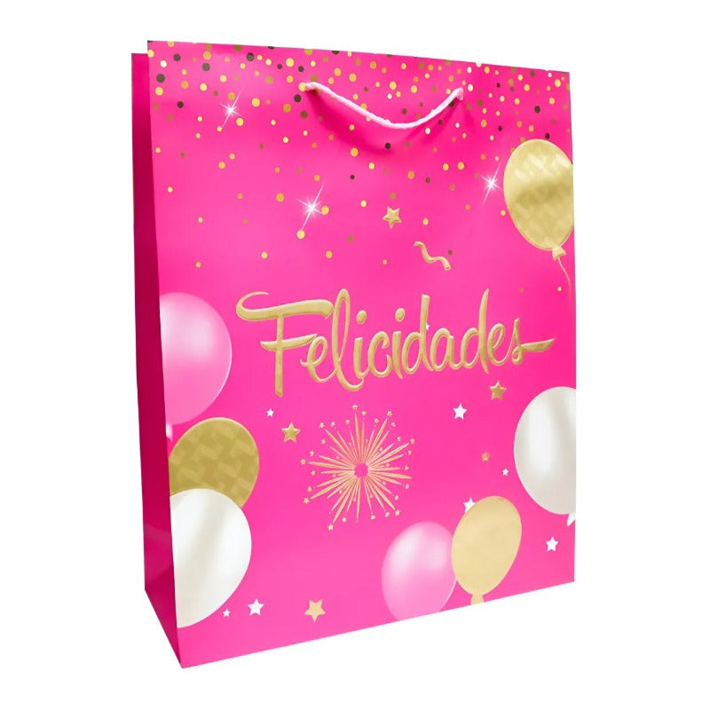 Bolsa De Regalo Cumpleaños Colores Estrellas 18x23 Cm