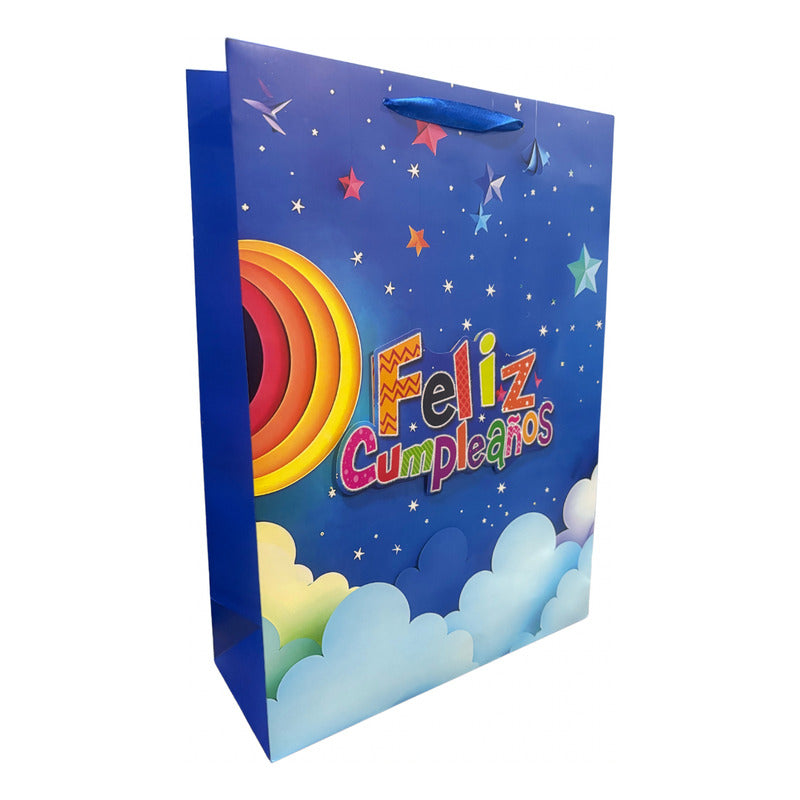 Bolsa De Regalo Feliz Cumpleaños 42x30x12 Cm