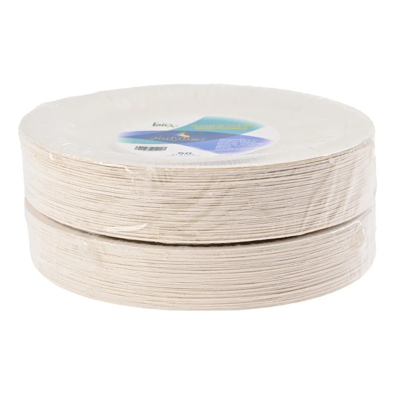 100 Plato Carton N°2 Desechable Fiesta Blanco 18cm Cumpleaño