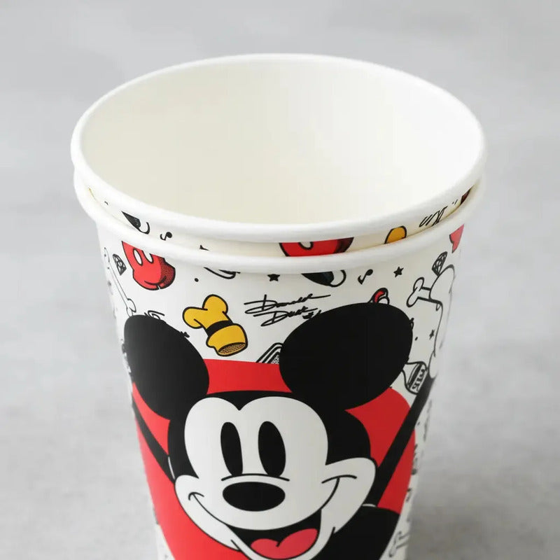 Vaso Cumpleaños Mickey Mouse Clásico X 6 Cotillón Activarte Blanco
