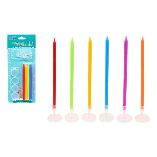 Pack 12 Velas Largas Fluor Fiesta Neon