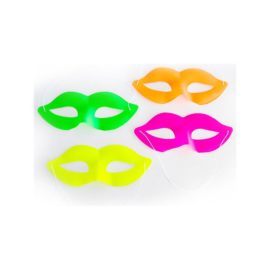 Pack 12 Antifaz Flúor Neon Plásticos Para Fiestas