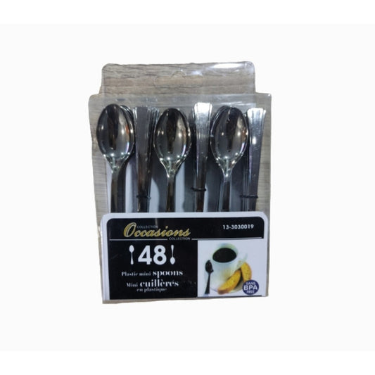Set 48 Cucharitas Metálicas Para Postres Y Café