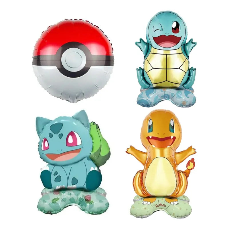 Set 4 Globos Pokémon Metálicos Fiesta Cumpleaños Decoración Surtido