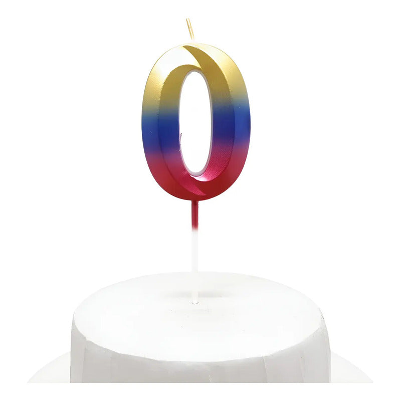 Vela De Cumpleaños Numeral Tornasol Brillante 5x7 Cm