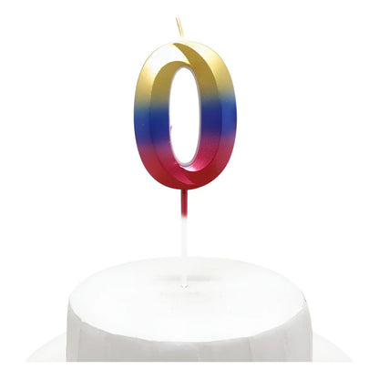Vela De Cumpleaños Numeral Tornasol Brillante 5x7 Cm