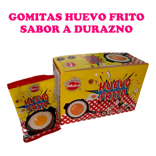 Gomitas Huevo Frito Sabor Durazno De 12 Unidades