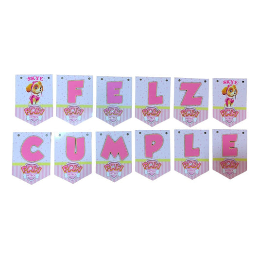 Cotillón Guirnalda Feliz Cumple Sky Paw Patrol