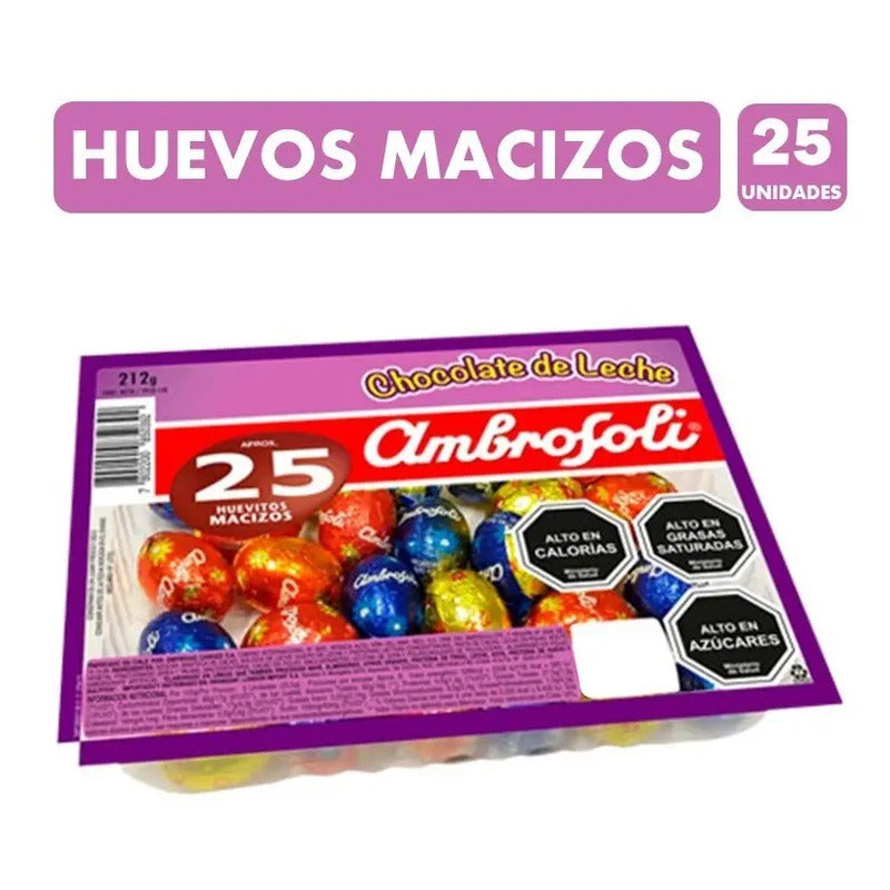 Huevitos De Pascua - Bandeja De 25 Huevos Ambrosoli Macizos